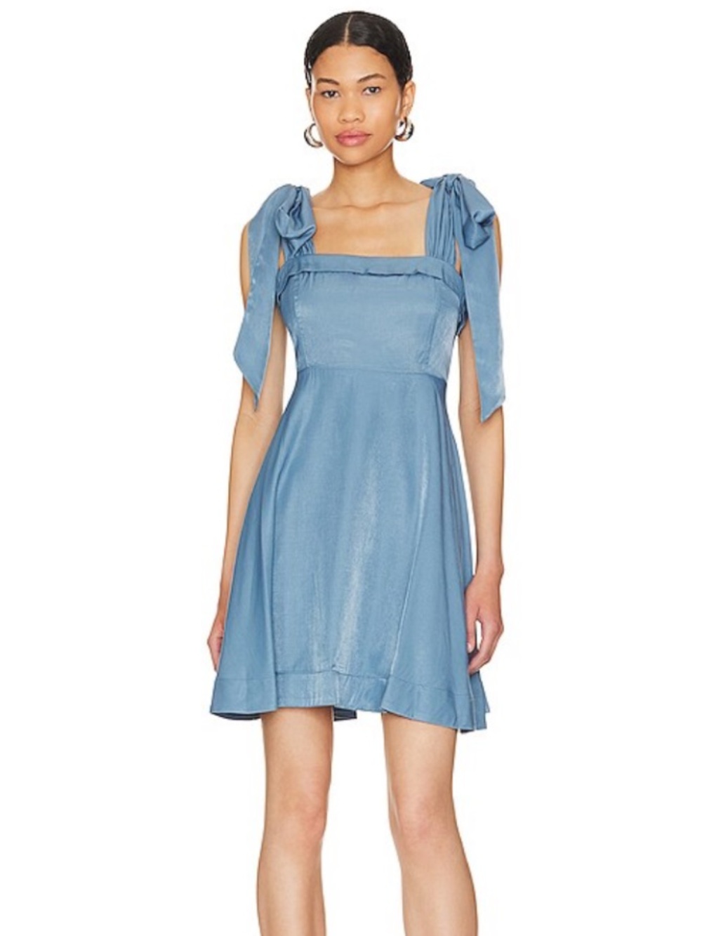 BCBGeneration Light Blue Tie-Shoulder Skater Dress